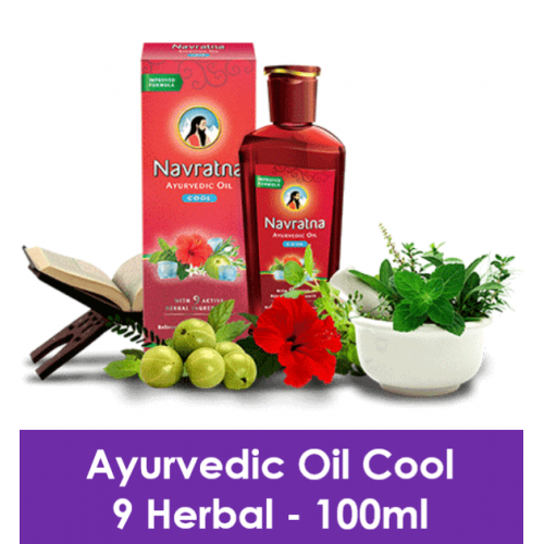 Navratna Ayurvedic Oil Cool Hair With 9 Herbal Ingredients 100ml